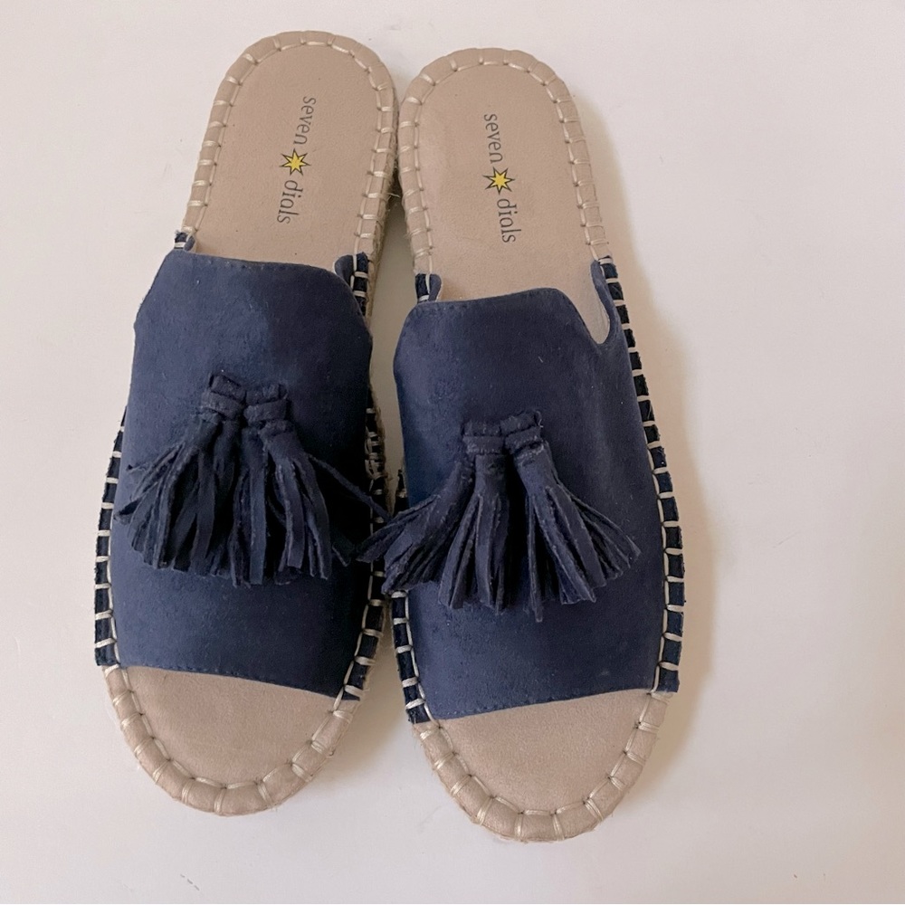 Seven Dials Wendelle Blue Tassel Slip On Sandal Size 10